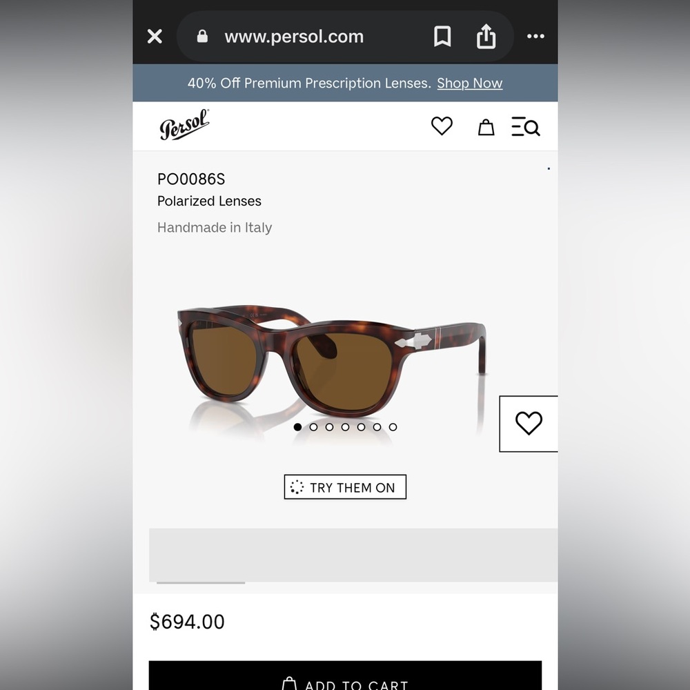 Persol Tortoise Sunglasses with Polarized Lenses